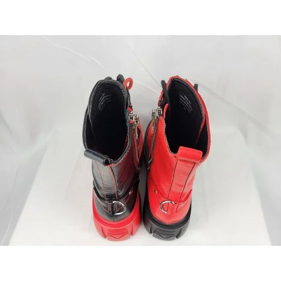 Current Mood x Dolls Kill Mid Calf Platform Goth Rave Boots Womens 9 M CM21-367 - Picture 4 of 10